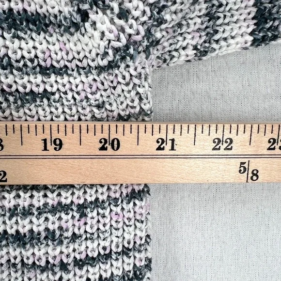 TED BAKER Aspel Puff Sleeve Sweater Womens 12 14 White Gray Marled Tie Back Knit - Picture 15 of 16